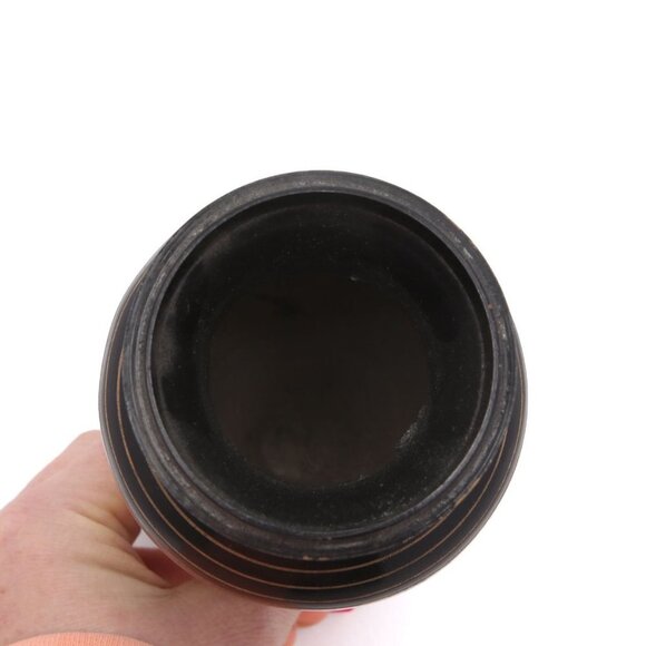 Vintage Brass Etched Aftaba Coffee Tea Pot and Vase Engraved Gold Black India - Picture 15 of 15